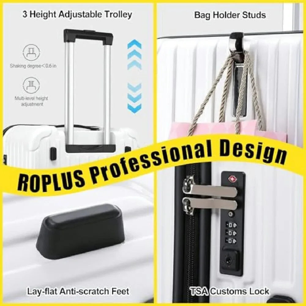 21-Inch Hard Shell Carry-On Luggage with TSA Lock & Large Wheels